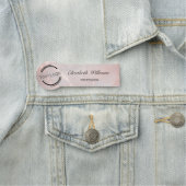 Rose Gold  Ink Marble | Logo  Naamplaatje (In situ)
