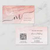 Rose Gold Ink Marble | QR Code Visitekaartje (Voorkant / Achterkant)