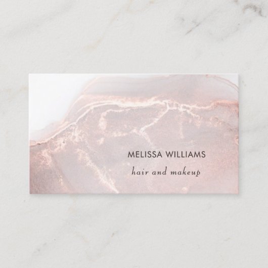 Rose Gold  Ink Marble | QR Code Visitekaartje (Voorkant)