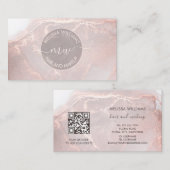 Rose Gold  Ink Marble | QR Code Visitekaartje (Voorkant / Achterkant)