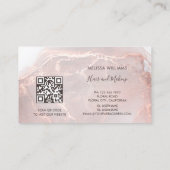 Rose Gold  Ink Marble | QR Code Visitekaartje (Achterkant)