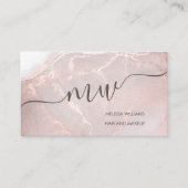 Rose Gold  Ink Marble | QR Code Visitekaartje (Voorkant)