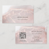 Rose Gold  Ink Marble | QR Code Visitekaartje (Voorkant / Achterkant)