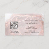 Rose Gold  Ink Marble | QR Code Visitekaartje (Achterkant)