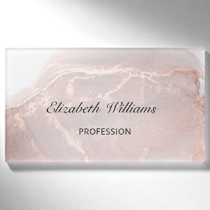 Rose Gold Ink Marmer Naambadge