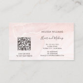 Rose Gold Ink Marmer | QR Code Visitekaartje (Achterkant)
