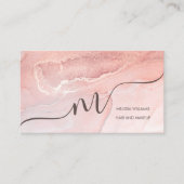 Rose Gold Ink Marmer | QR Code Visitekaartje (Voorkant)