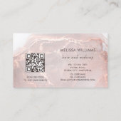 Rose Gold Ink Marmer | QR Code Visitekaartje (Achterkant)