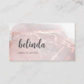 Rose Gold Ink Marmer | QR Code Visitekaartje (Voorkant)