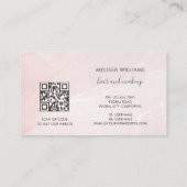 Rose Gold Ink Marmer | QR Code Visitekaartje (Achterkant)