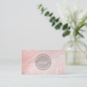 Rose Gold Ink Marmer | QR Code Visitekaartje (Staand voorkant)