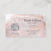 Rose Gold Ink Marmer | QR Code Visitekaartje (Achterkant)