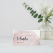 Rose Gold Ink Marmer | QR Code Visitekaartje (Staand voorkant)