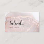 Rose Gold Ink Marmer | QR Code Visitekaartje (Voorkant)