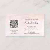 Rose Gold Ink Marmer | QR Code Visitekaartje (Achterkant)