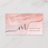 Rose Gold Ink Marmer | QR Code Visitekaartje (Voorkant)