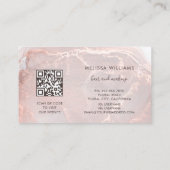 Rose Gold Ink Marmer | QR Code Visitekaartje (Achterkant)
