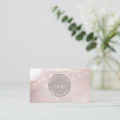 Rose Gold Ink Marmer | QR Code Visitekaartje (Staand voorkant)