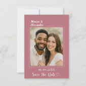 Rose gold ivory photo wedding Save the Date (Voorkant)
