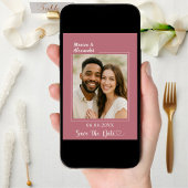 Rose gold ivory photo wedding Save the Date