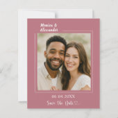 Rose gold ivory photo wedding Save the Date card (Voorkant)