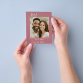 Rose gold ivory photo wedding Save the Date Flyer (Hand)
