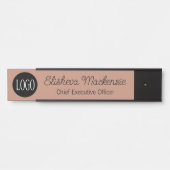 Rose Gold Kantoor Deur Bordje Uw Logo (Voorkant)