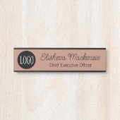 Rose Gold Kantoor Deur Bordje Uw Logo (Voorkant)