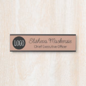 Rose Gold Kantoor Deur Bordje Uw Logo (Voorkant)