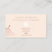 Rose gold knitting crochet yarn handmade kit blush visitekaartje (Achterkant)