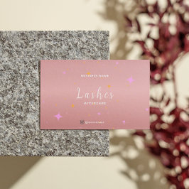 Rose Gold Lash Client After Care Instruction Card Visitekaartje