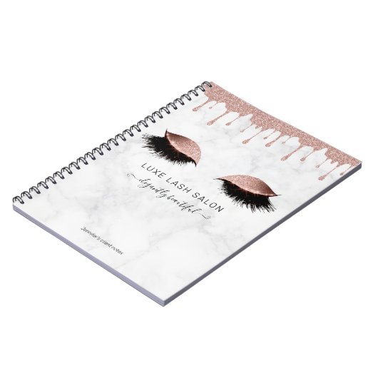 Rose Gold Lashes Salon Client Notitieboek (Linkerzijde)