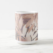 Rose Gold Leaf Sprays op Abstracte Achtergrond Koffiemok (Center)