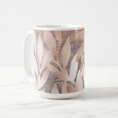 Rose Gold Leaf Sprays op Abstracte Achtergrond Koffiemok (Voorkant links)