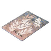 Rose Gold Leaf Sprays op Abstracte Achtergrond Voe Notitieboek (Linkerzijde)