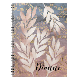 Rose Gold Leaf Sprays op Abstracte Achtergrond Voe Notitieboek
