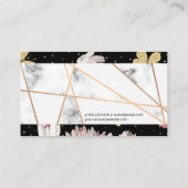 Rose Gold Lines | Marmer | Bloemvlinder Visitekaartje (Achterkant)