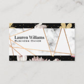 Rose Gold Lines | Marmer | Bloemvlinder Visitekaartje (Voorkant)