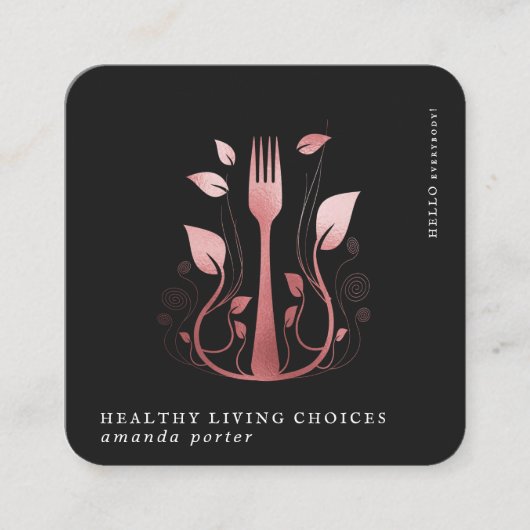 Rose Gold Logo | Voeding Visitekaartje (Voorkant)