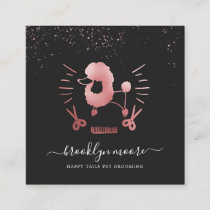Rose Gold Logo voor Dierverzorging Zakelijk Vier Vierkante Visitekaartje