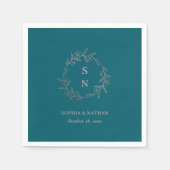 Rose Gold Luxury Elegant Floral Servet (Voorkant)