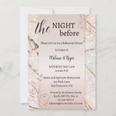 Rose Gold Marble Floral Rehearsal Dinner Kaart (Voorkant)