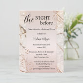 Rose Gold Marble Floral Rehearsal Dinner Kaart (Staand voorkant)
