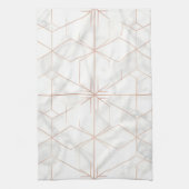 Rose Gold Marble Geometric Pattern Theedoek (Verticaal)
