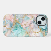 Rose Gold Marble iPhone 15 Case (Achterkant horizontaal)