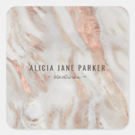 Rose gold marble unique elegant professional vierkante sticker