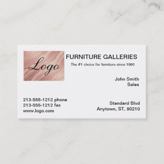 Rose Gold Marmer Klassiek Logo Visitekaartje