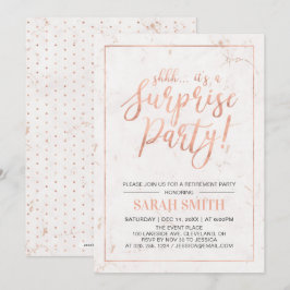 Rose Gold & Marmer | Verrassingsafscheidsparty Kaart