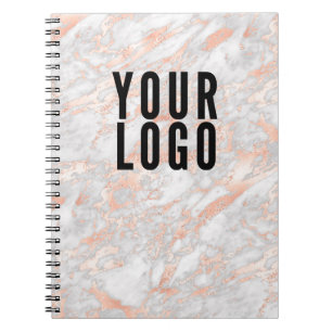 Rose Gold Marmer Zakelijk Logo Promotie Notitieboek