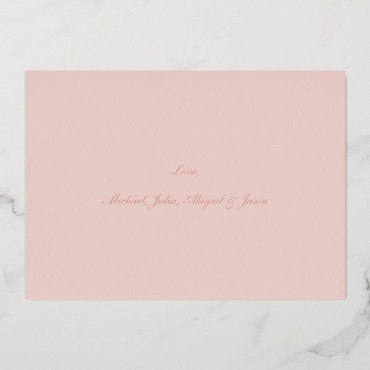 Rose Gold Merry Christmas Card Folie Feestdagenkaart (Achterkant)